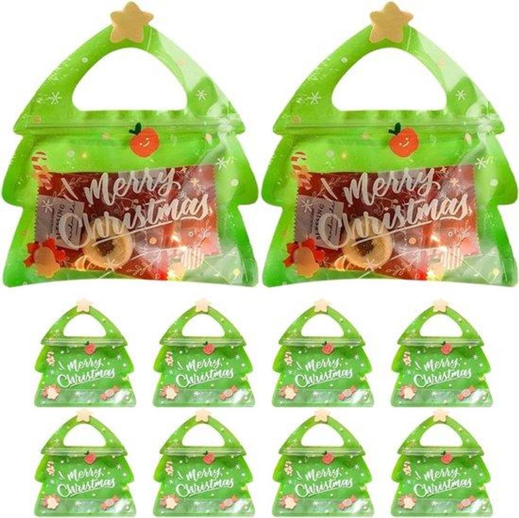 Kerzenformige Weihnachtsbeutel | 10er Pack Weihnachtsbeutel für Partygeschenke, leicht zu füllen, Weihnachtsverpackung