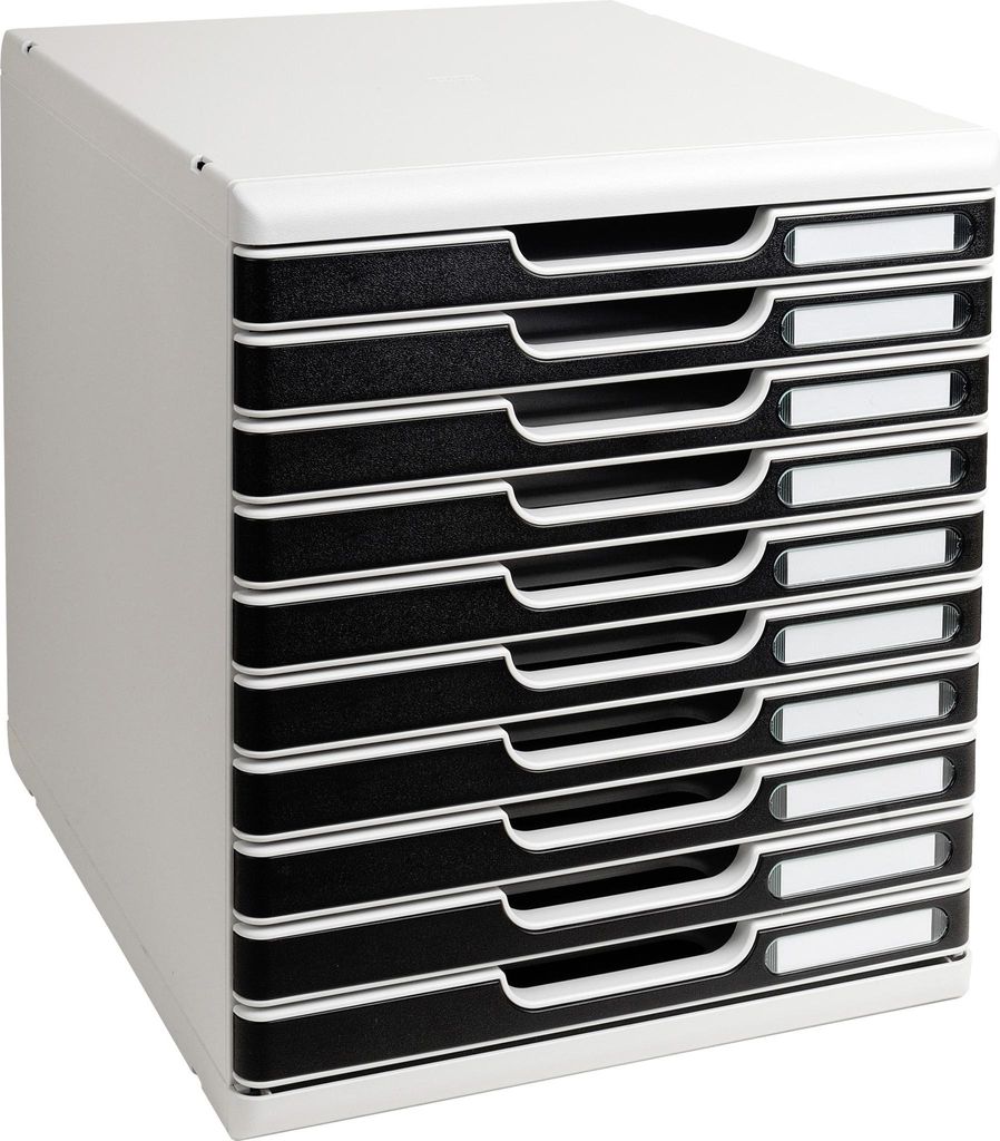 Exacompta Modulo A4, 10 geschlossene Schubladen, Office - Schwarz - 302014D