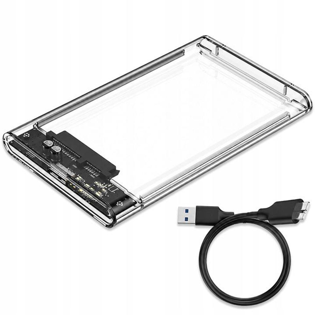 Průhledný box na 2,5palcový SATA HDD a SSD, USB 3.0, přenos Obrázek produktu 