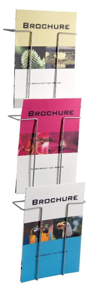 3-fach-Prospekthalter DIN A4 Hochformat aus Metall Broschürenhalter zur Wandmontage