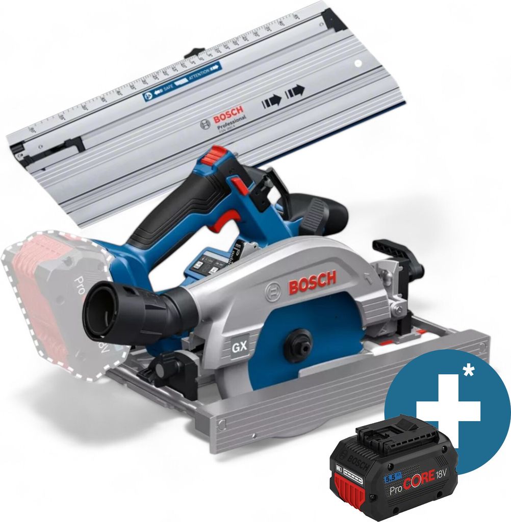 Bosch Akku-Kreissäge GKS 18V-57-2 GX Solo + FSN 44 - Produktbild 1