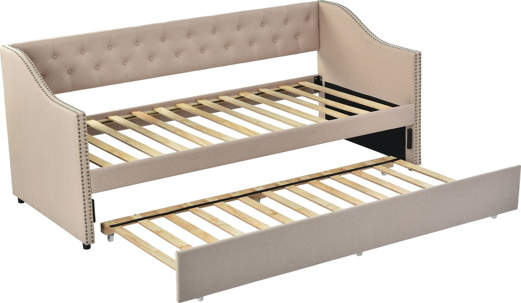Łóżko dzienne Merax 90x200cm rozkładana sofa z wysuwaną Zdjęcie produktu 8