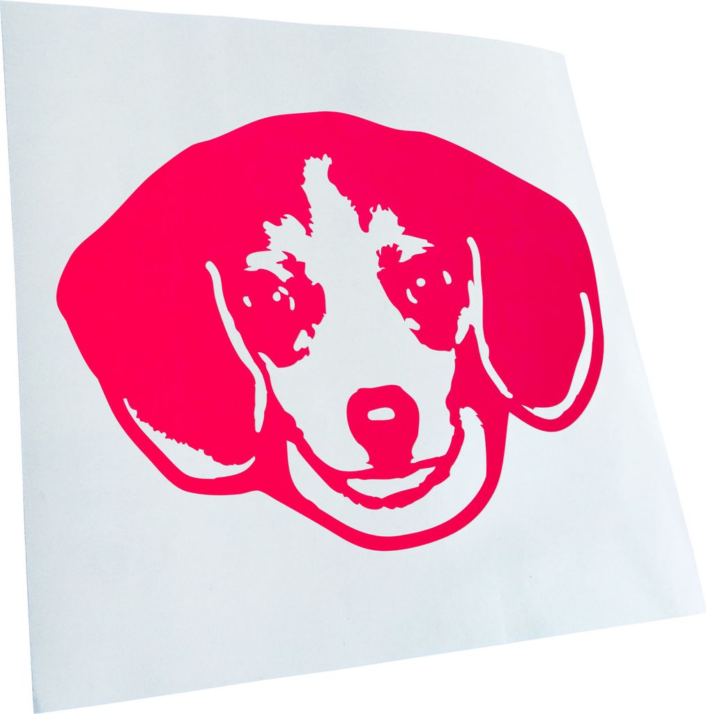 Kiwistar - Autoaufkleber - Pocket beagle Hund - Neonpink - 60x46cm - Aufkleber für Auto, Laptop, Fahrrad, LKW, Motorrad mehrfarbig JDM Decal Racing