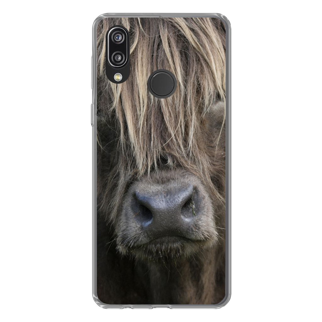 MuchoWow Handyhülle Schutzhülle Hülle für Huawei P20 Lite (2020) Schottischer Highlander - Braun - Nase Silikon Softcase Handy Hülle - Karte...