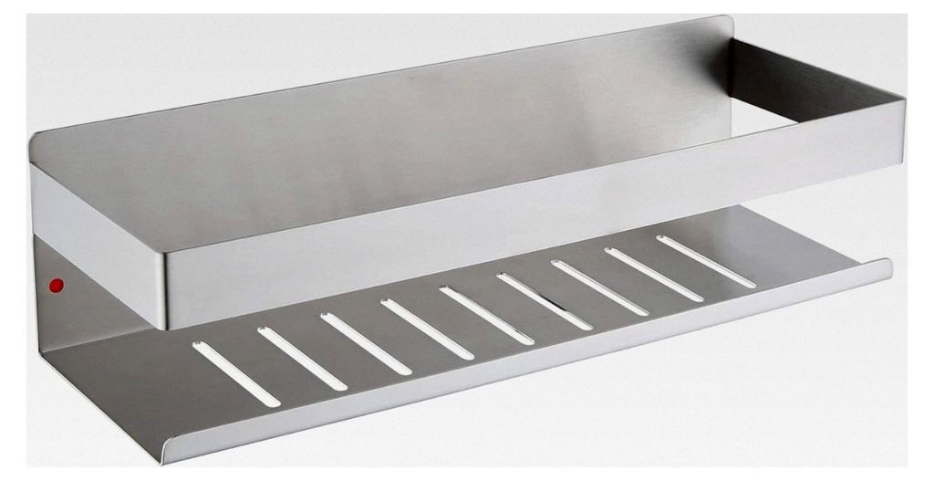 Duschablage ohne Bohren aus gebürstetem Nickel, Duschregal zur Wandmontage, Badregal aus Edelstahl SUS304, rostfrei, selbstklebend, 30 cm für Bad...