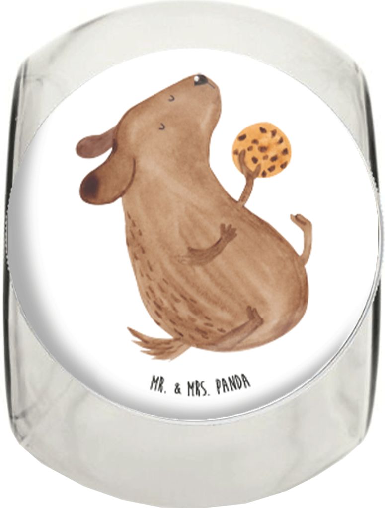 Mr. & Mrs. Panda Bonbonglas Hund Keks L 870ml - Weiß - Geschenk, Sprüche, Hundekekse, Glasdose, Bonboniere, Kaffeedose, glücklich, Hungrig, Teed...