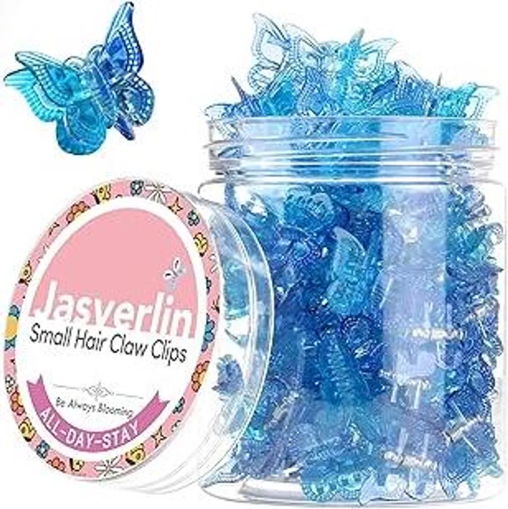 JASVERLIN Mini Fermagli Farfalla Blu 50pz - Accessori Capelli Y2K