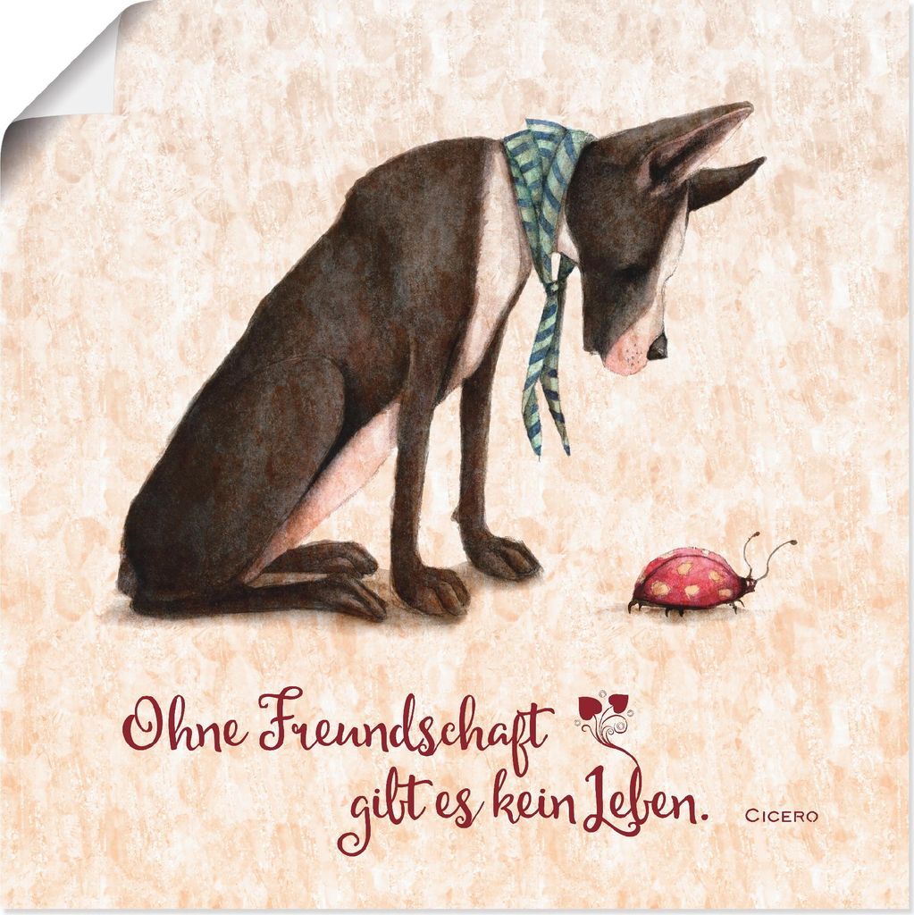 ARTland Poster Lebensweisheit Freundschaft Größe: 30x30 cm