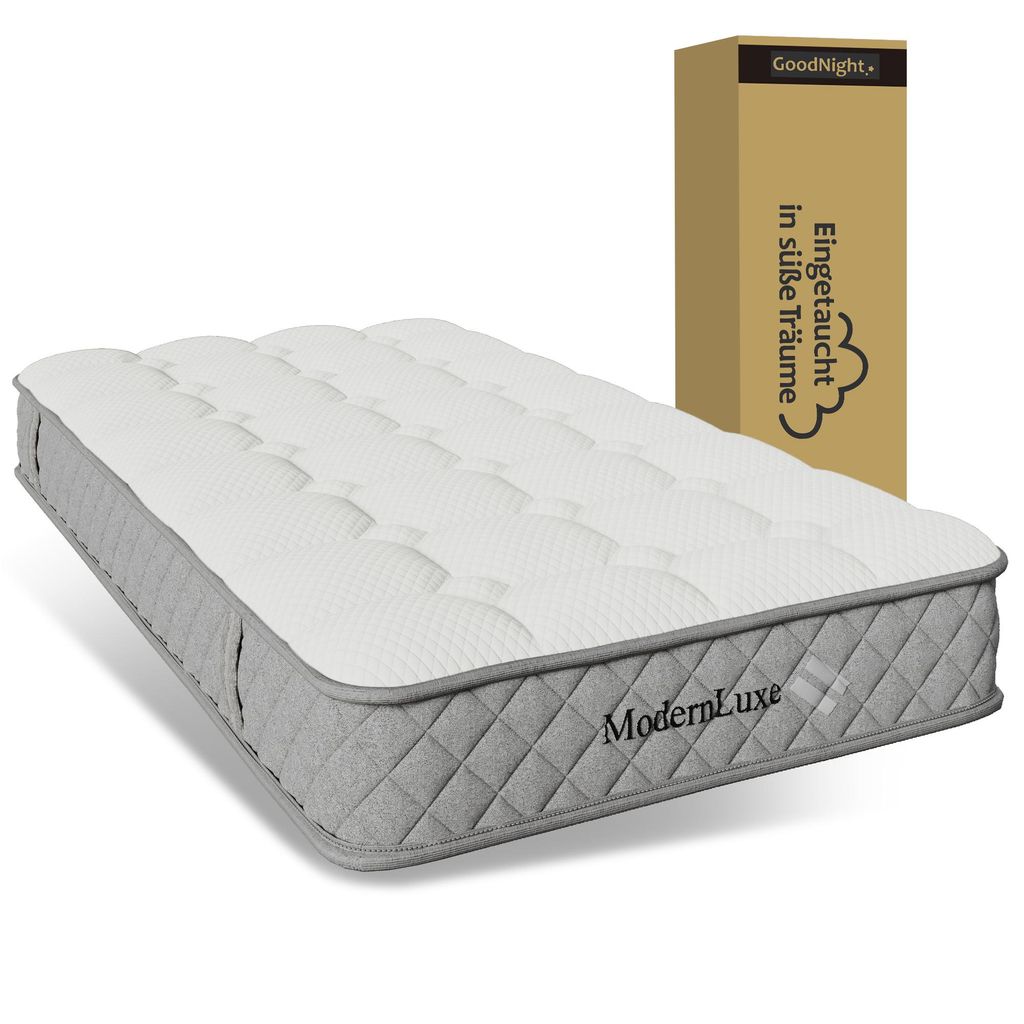 Orthopädische Kaltschaummatratze 90x200 cm, Mattress mit 7-Zonen-Taschenfederkern, Härtegrad H3 (mittelfest) – , 20 cm Höhe, 4 Griffe + Vak...