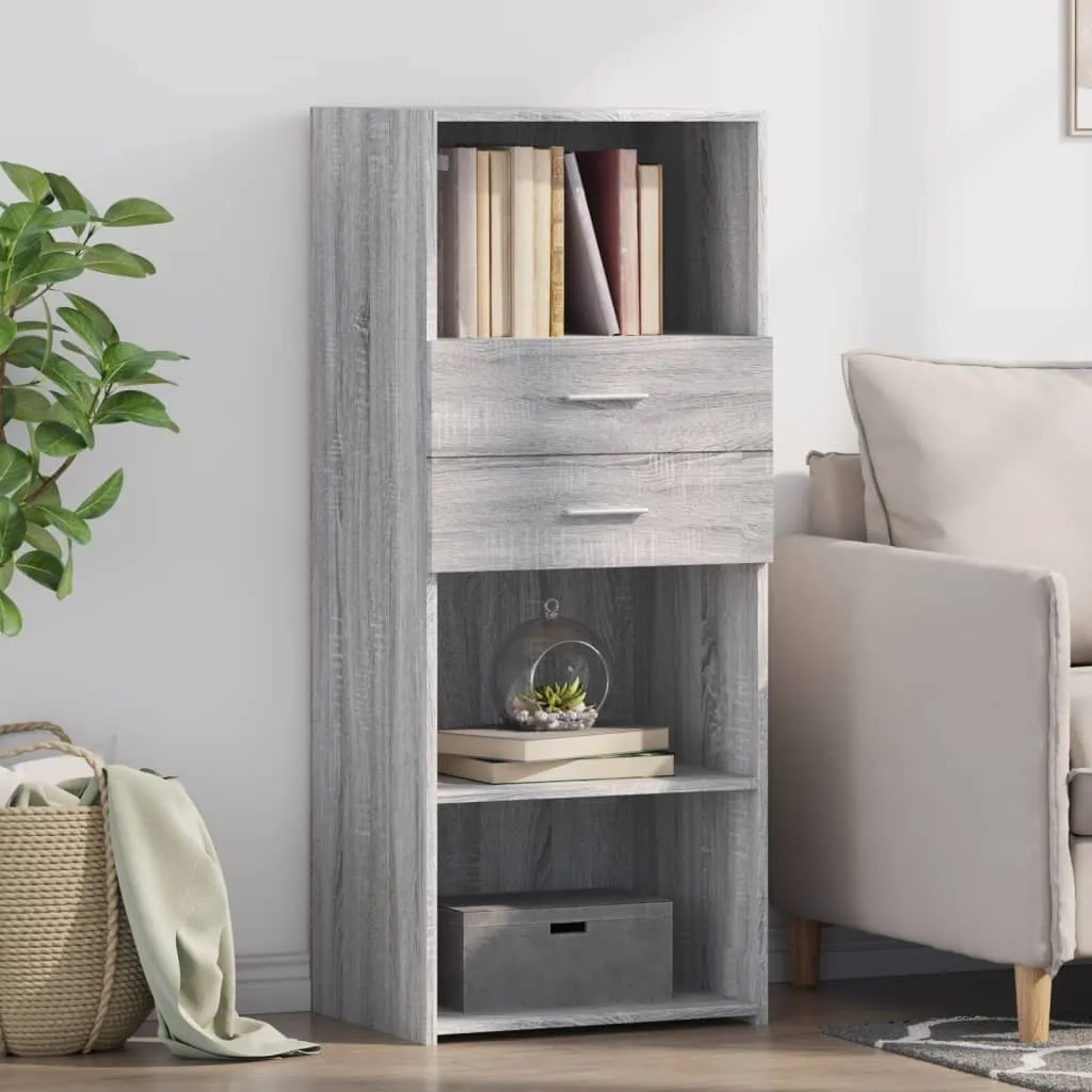 Vetrinetta semplice a ripiani alti grigio Sonoma 50x42,5x124 cm in legno - Cassettiere DE1880945 1pz