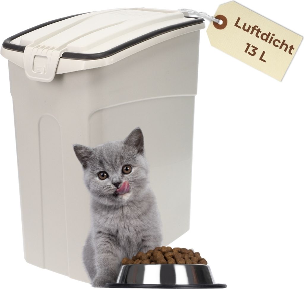 Futtertonne Luftdicht mit Deckel Futtertonne Hund Katze Hundefutter Aufbewahrung Trockenfutter Aufbewahrung Futterbox Hund Hundefutter Box 13 L
