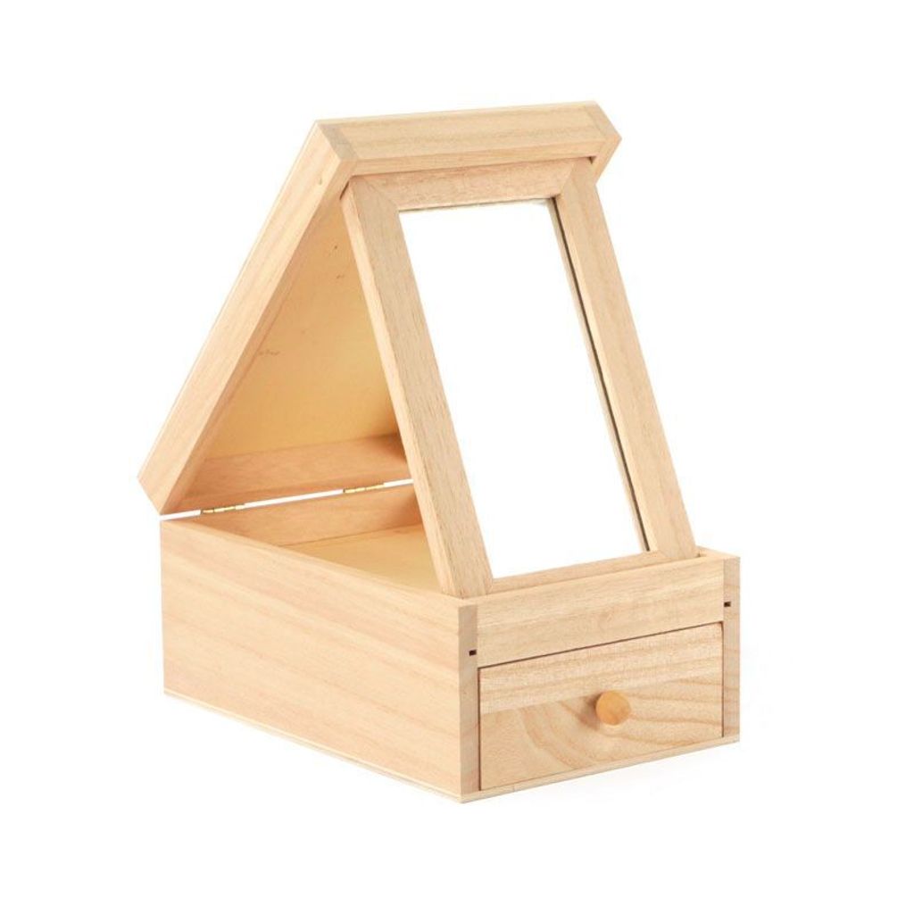 Graine Creative Holz Schminktisch Spiegel Schublade Produktbild 