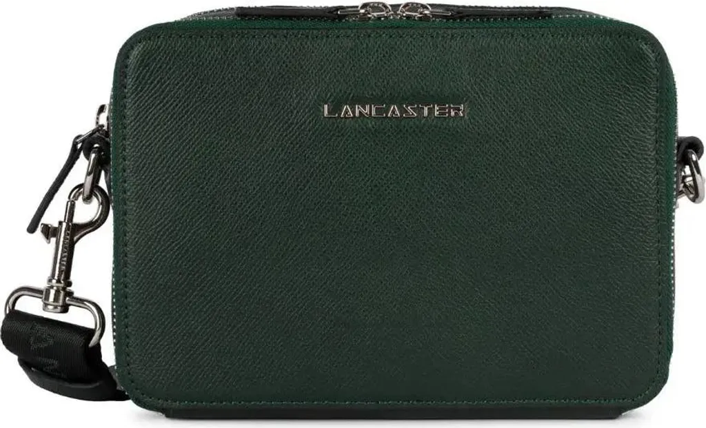 Sacoche Homme pour le Quotidien Lancaster Delphino S Vert Foncé Cuir