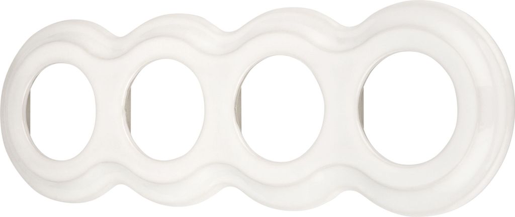 Porcelanowa ramka Retro Curve 4-krotna I PR1 biała Zdjęcie produktu 