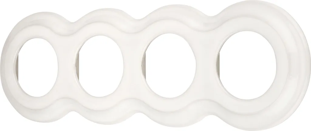 Cadre quadruple Porcelaine Retro Curve PR1 blanc : fini le plastique jauni