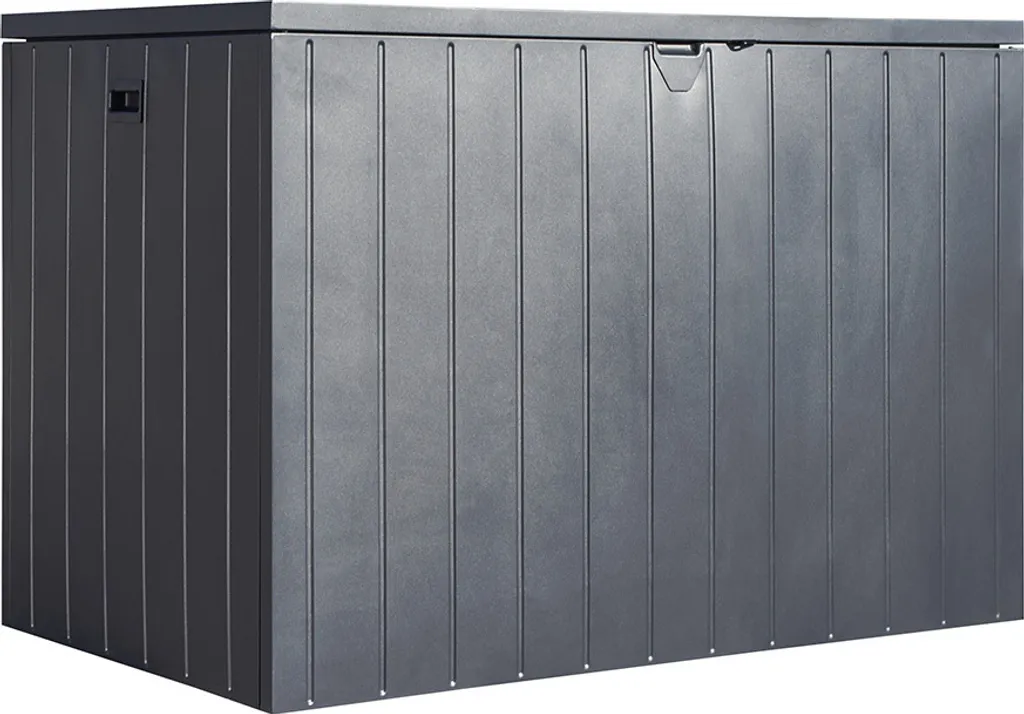 Coffre de jardin Shelterlogic 980 L en acier anthracite 138x79x93 cm