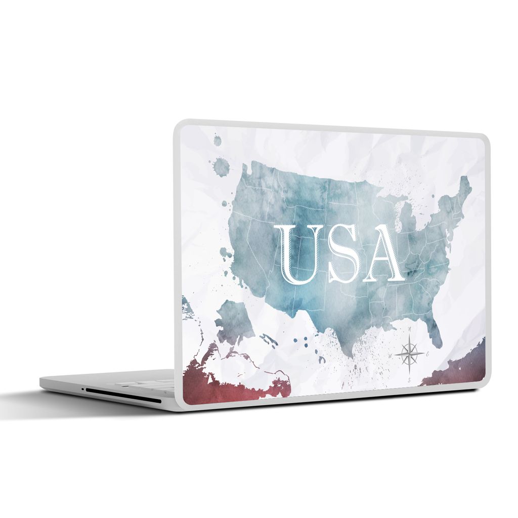 MuchoWow Laptop Aufkleber Sticker Cover Weltkarte - Vereinigte Staaten - Ölfarbe 30x22 cm - Laptop-Sticker