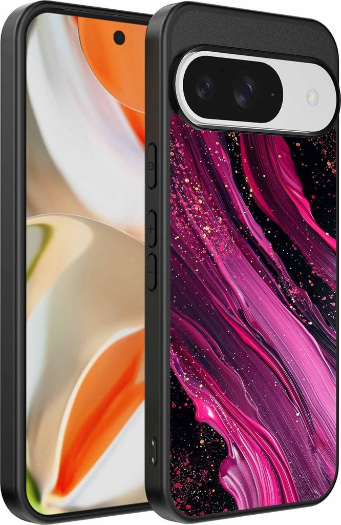 Geeignet für Google Pixel 9 Pro XL Telefon Fall mit Marmor Druck - TPU zurück Abdeckung Fall Marmor Design - Lila Rosa - Smartphonica