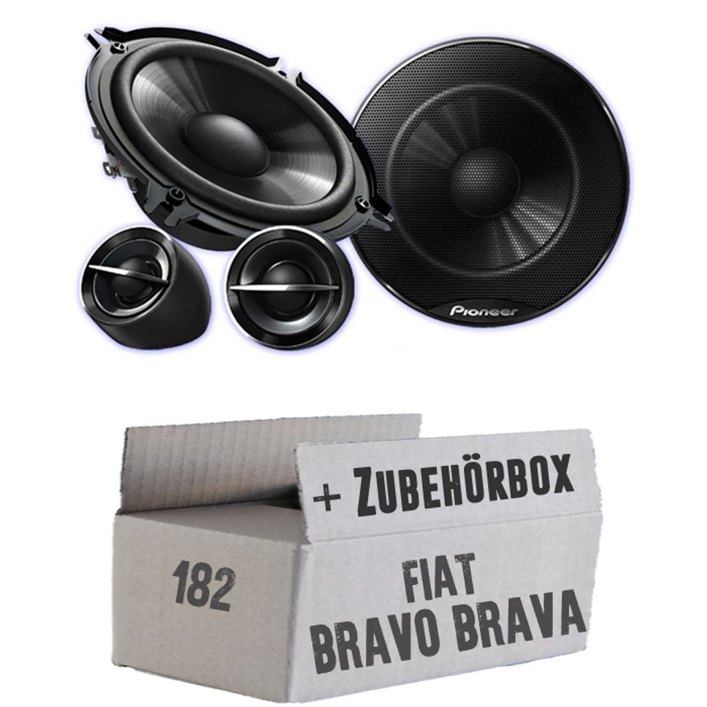 Pioneer TS-G133Ci - 13cm Lautsprechersystem - Einbauset passend für Fiat Bravo + Brava 182 Front - justSOUND