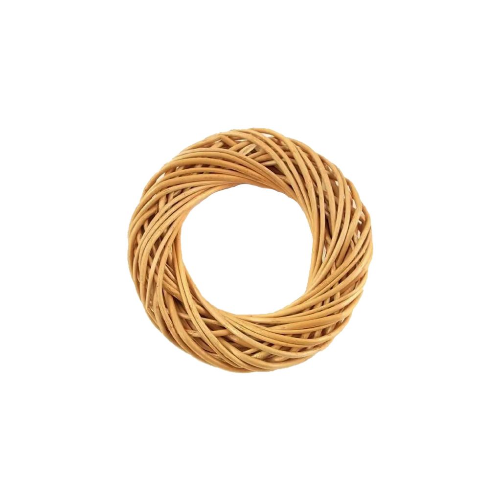 MIKONI Weidenkranz | Ø 15 cm | HELL-BRAUN | Türkranz Weidenkugel Weidenball Dekokranz Dekorationskranz Hochzeitsdekoration Dekokugel Weide