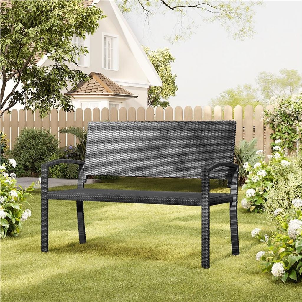 Yaheetech 2-Sitzer Gartenbank aus Polyrattan, Rattan