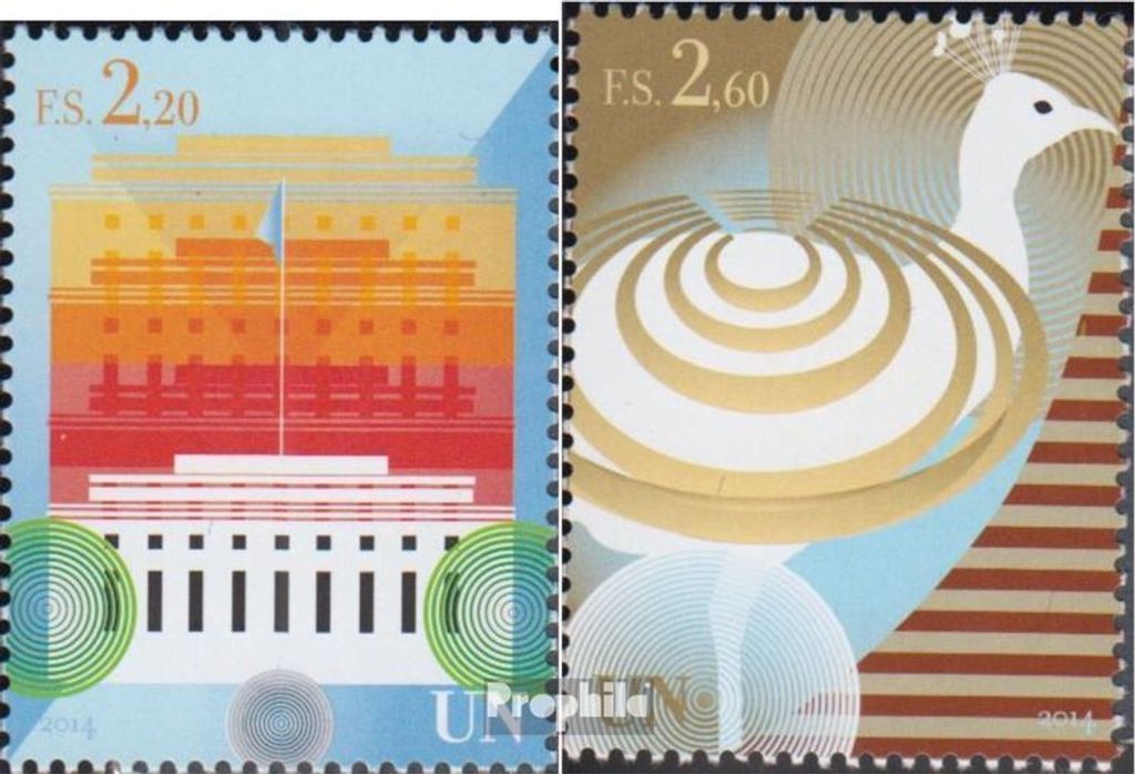 Briefmarken UNO - Genf 2014 Mi 860-861 (kompl.Ausg.) gestempelt UNO Gebäude