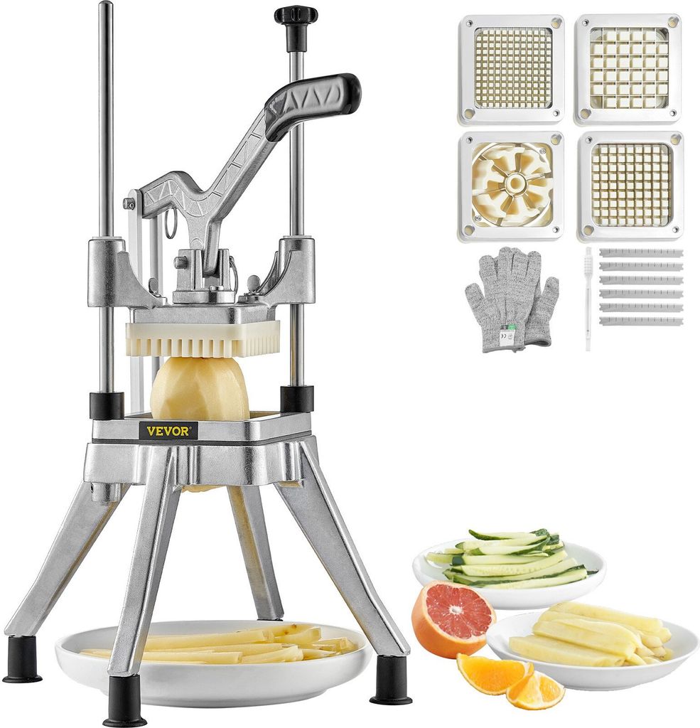 Kommerzieller Zerkleinerer, kommerzieller Gemüsezerkleinerer mit 4 Klingen, Obstwürfelschneider