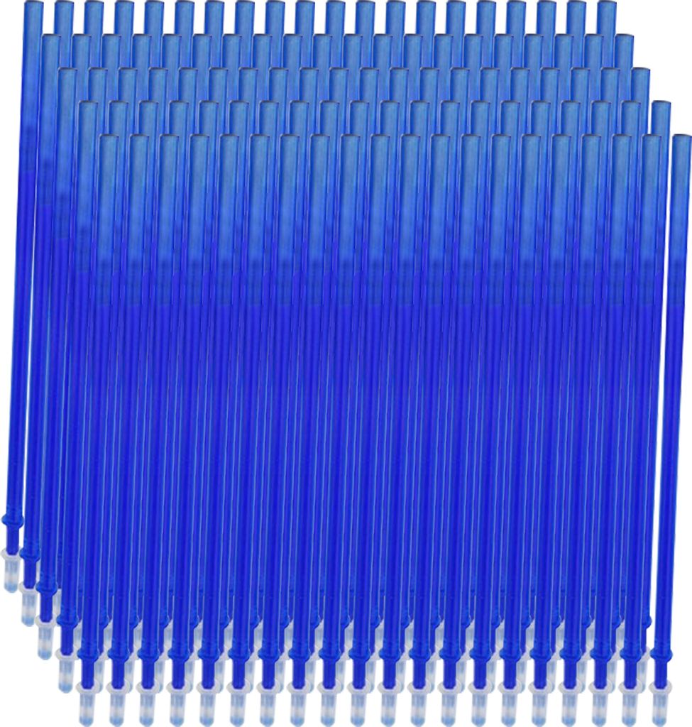 100 Stue ck Blaue Tinte Erasable Gel Ink Pen Minen Fine Point 0,5 mm Ersatz Gel Pen Minen fue r loeschbare Stifte Bue ro Schule Schreiben Schrein