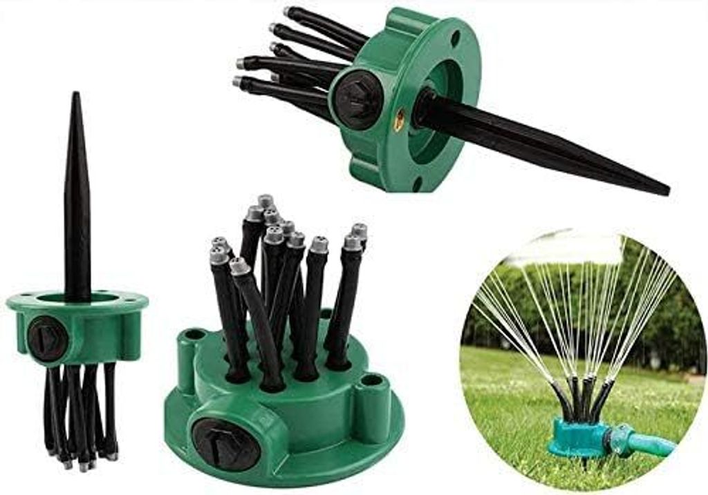 Geelin 12x Strauch-Sprinklerköpfe – 360° Verstellbar, Mit Durchflusskontrolle, 1/2 Zoll