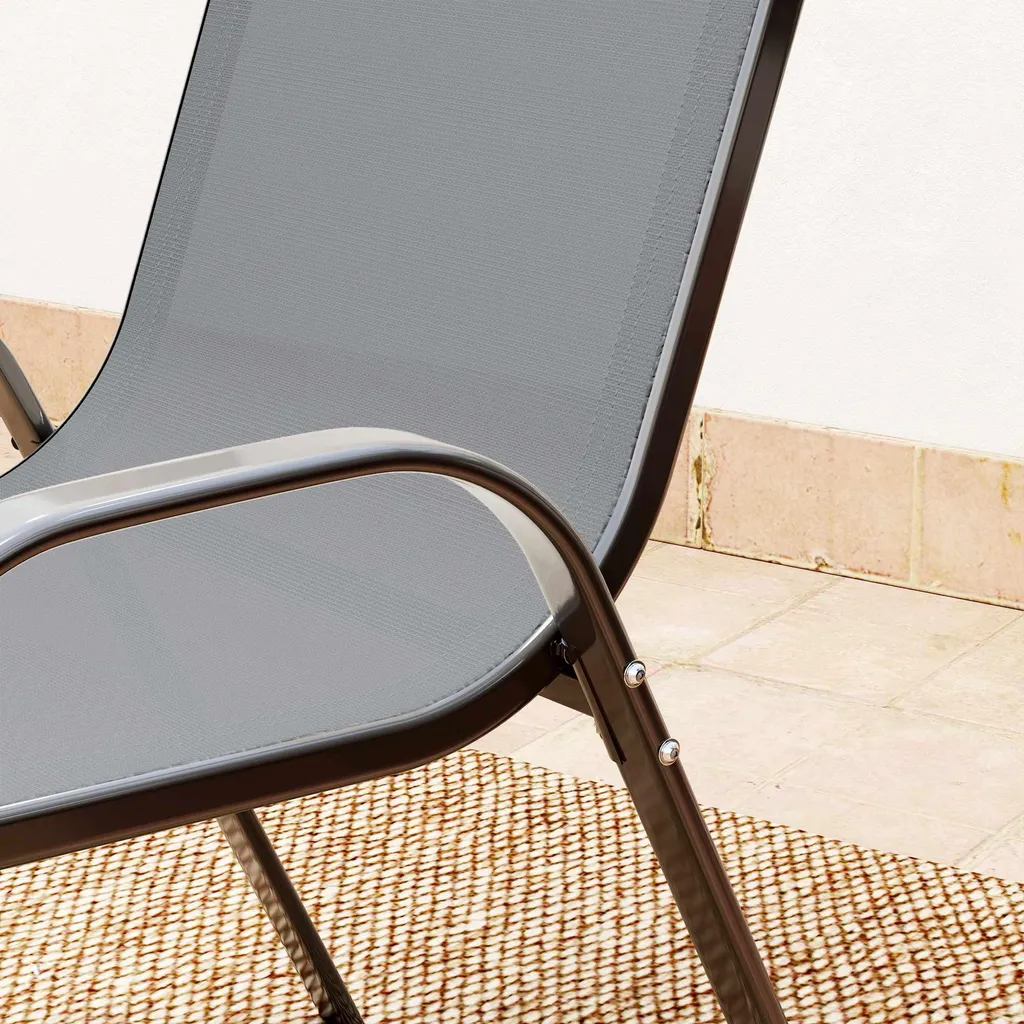 Ensemble bistro d'extérieur 3 pièces avec table en verre et chaises - 8