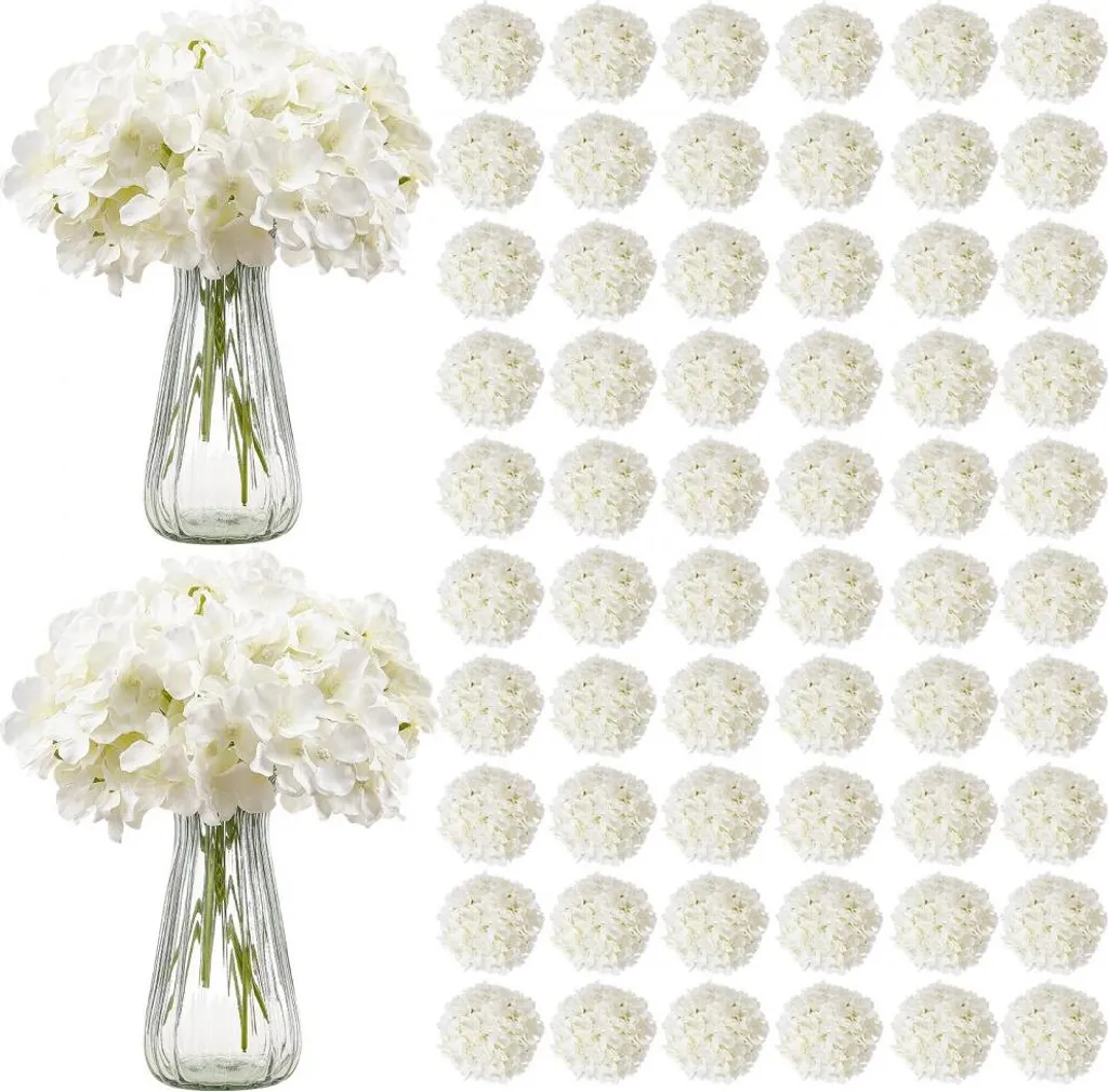 Hortensia Blanc Artificiel Durable : Fleur en Soie 25cm sans Entretien
