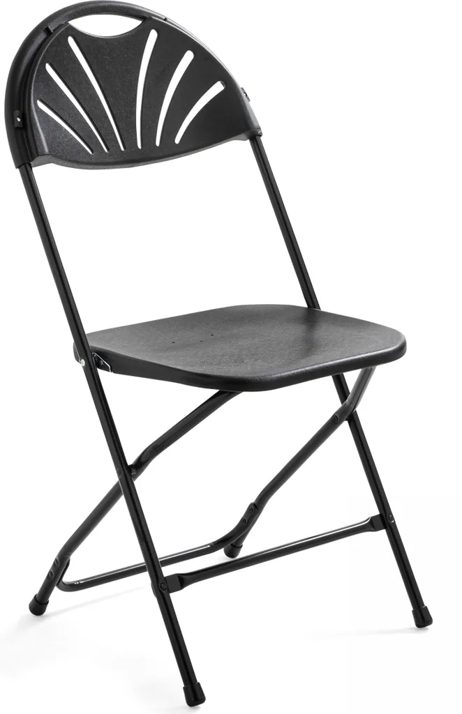Chaise d'appoint pliable noire Oviala Rekkem en polypropylène haute densité