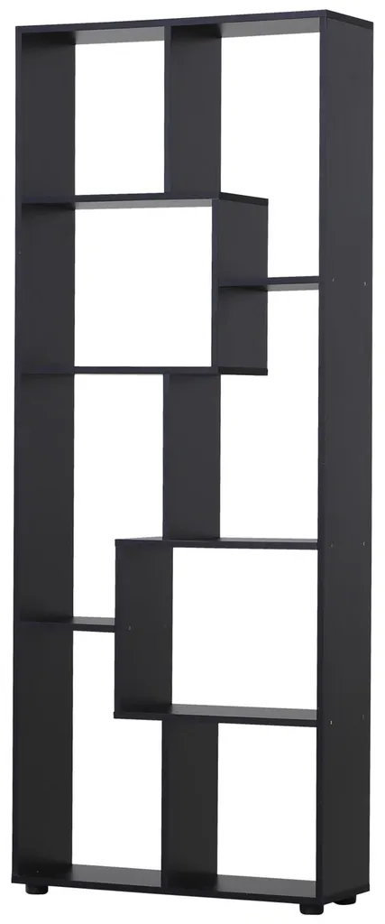 Meuble de rangement zig zag noir 6 niveaux pour salon et bureau