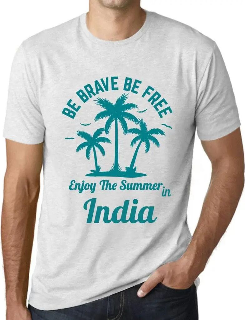 Herren Grafik T-Shirt Sei mutig sei frei genieße den Sommer in Indien – Be Brave Be Free Enjoy The Summer In India – Öko-Verantwortlich Vintage