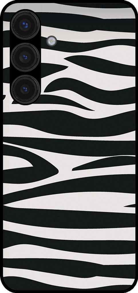 Handyhülle passend für Samsung Galaxy S24 Plus mit Zebradruck - TPU Back Cover Case Zebradesign - Schwarz Weiß