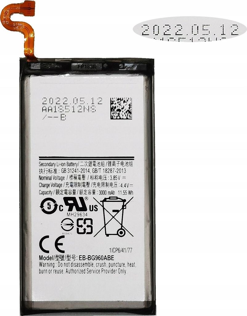 Neuer Akku Eb-Bg960Abe Für Samsung Galaxy S9 Sm-G960F G960F/Ds Sm-G960