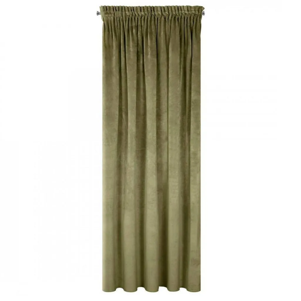 Rideau occultant léger vert olive 140x270 cm VILLA au tombé fluide