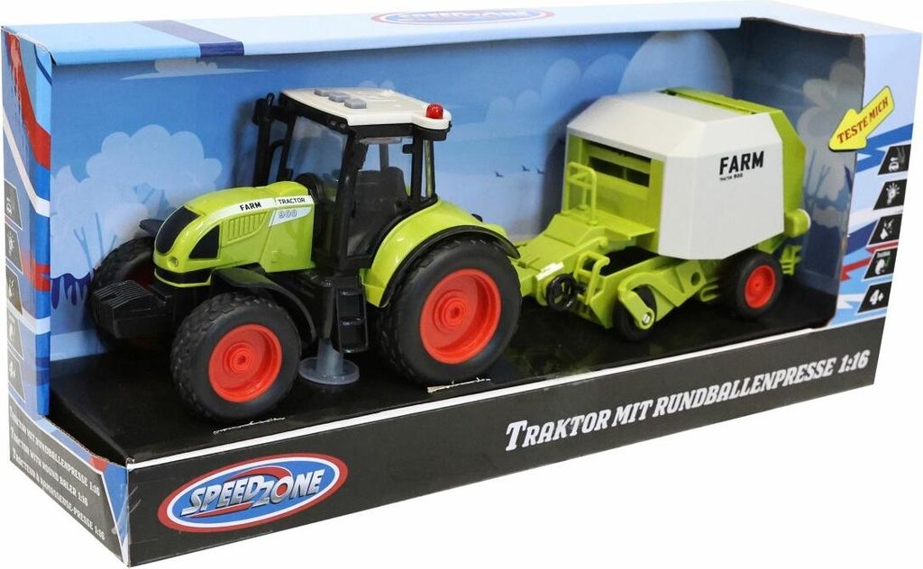 Tracteur Speedzone avec presse à balles rondes, son et Image du produit 