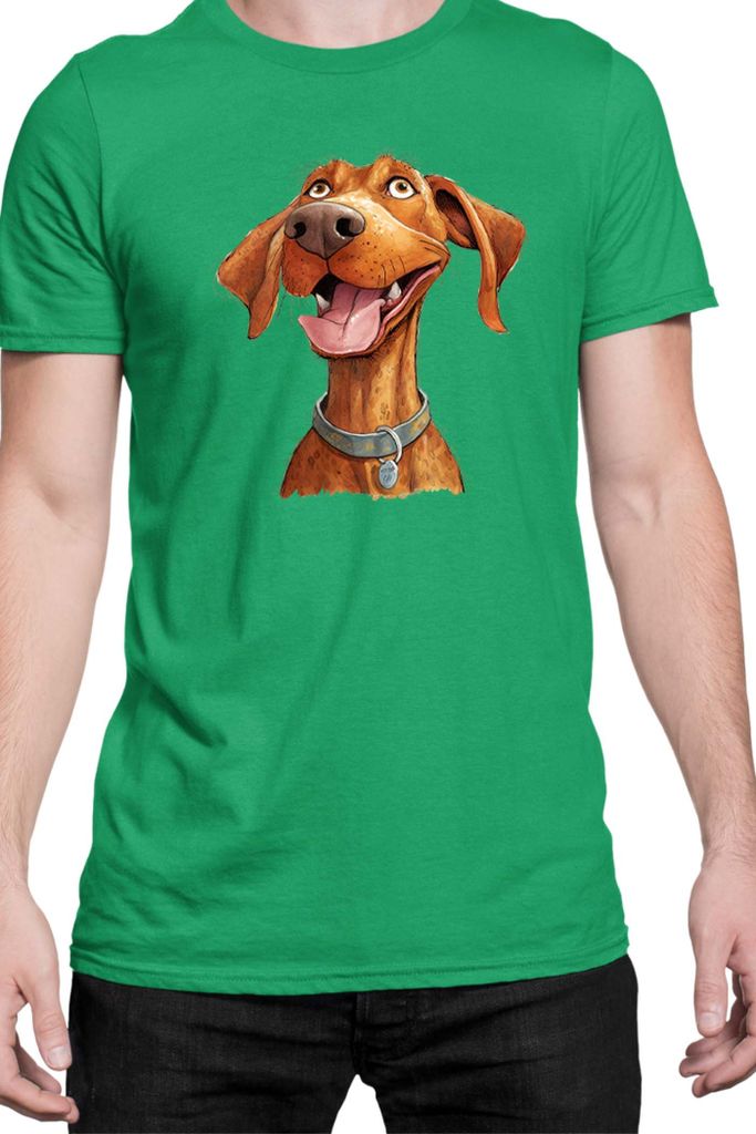 Herren T-Shirt Funny Dogs Breeds Vizsla Dog Breed, Man 3XL / Grün