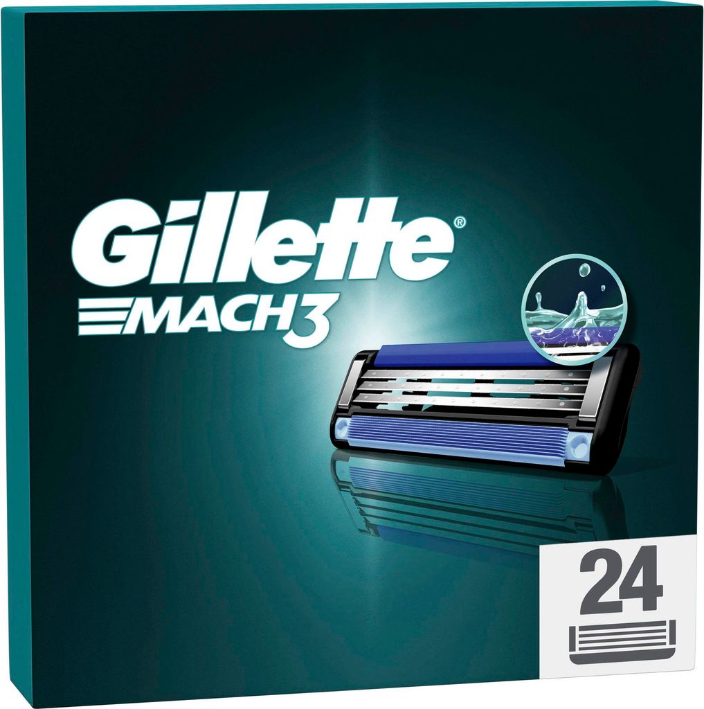 Gillette Rasierklingen Ersatzklingen Mach3 für Männer 24 Stück Perfekte Rasur Pflege