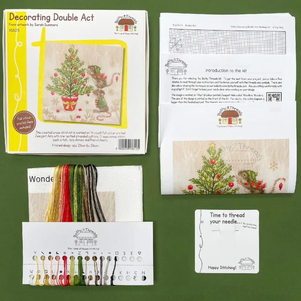 Kit Point de Croix Compté Decorating Double Act 26x26cm pour Décoration - 3