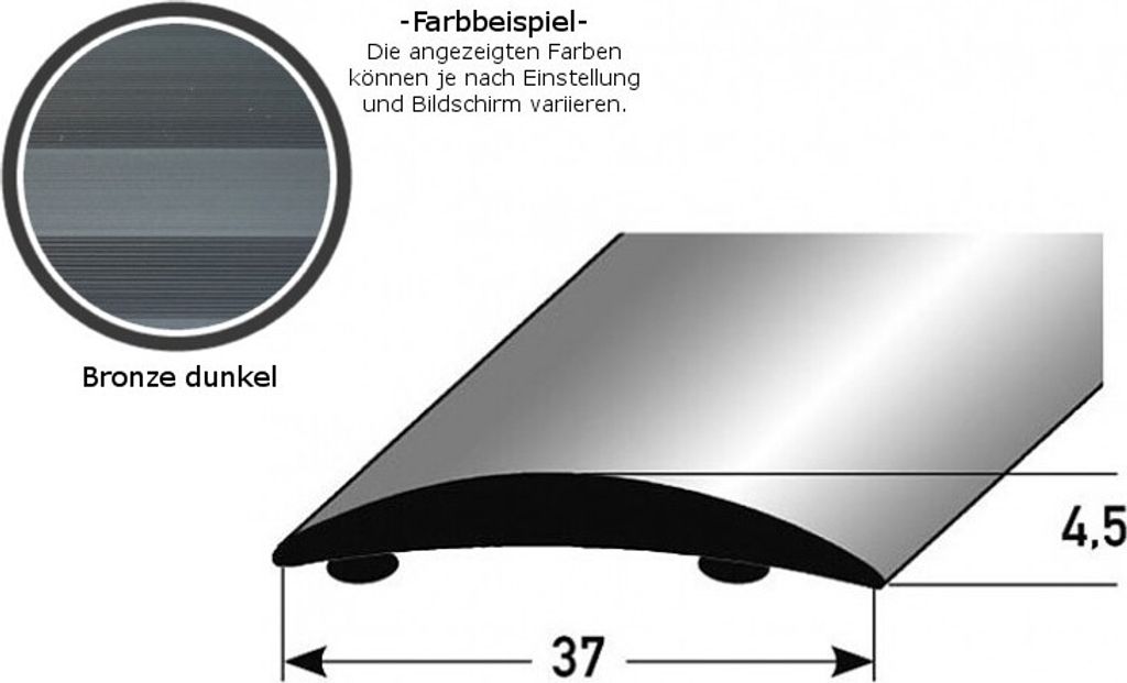Übergangsprofil "Brügge" / Übergangsschiene, 37 mm, Typ: 07 (Aluminium eloxiert):-bronze dunkel-2700-selbstklebend