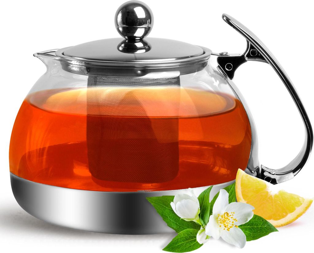 Monzana Théière avec passoire thé en acier inoxydable verre Image du produit 