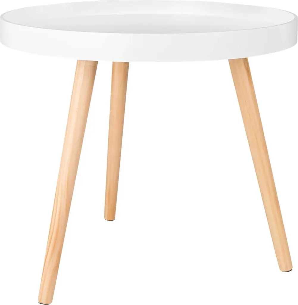 Table basse blanche design ronde pour gagner de la place sans encombre