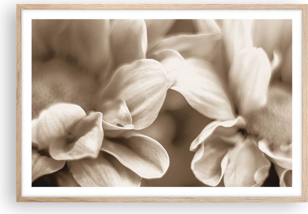 Gerahmtes Poster - Rahmen in heller Eiche - Blumen Boho ohne - 91,5x61 cm - Wand Bild - Wanddeko - Wandbilder - Kunstposter - Wandposter - Bilderra...