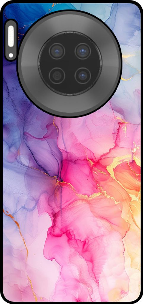 Smartphonica Telefon Fall geeignet für Huawei Mate 30 mit Marmor-Druck - TPU zurück Abdeckung Fall Marmor-Design - Regenbogen