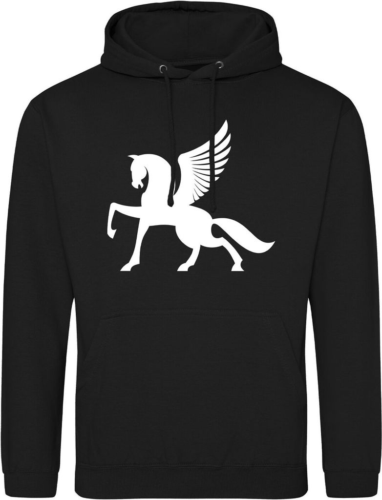 Huuraa Uni Hoodie Pegasus Silhouette M Deep Black Vegan Sweatshirt Geschenkidee