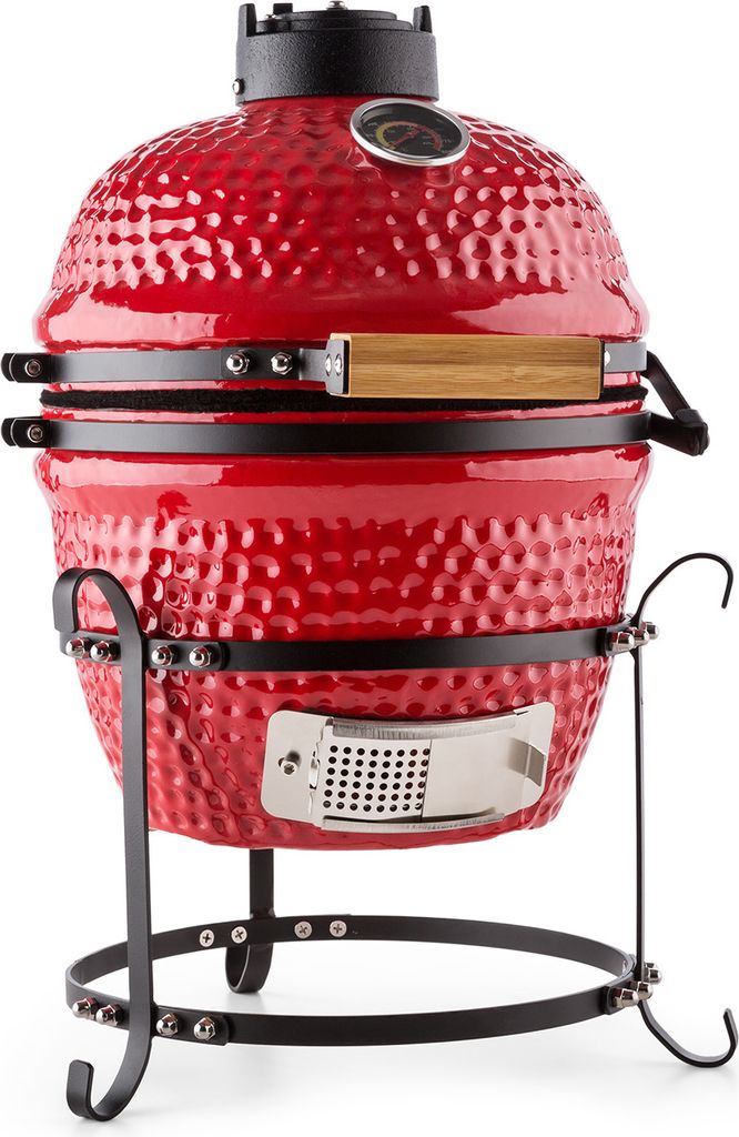 Klarstein Princesize - Kamado-Grill, Keramikgrill, Holzkohlegrill, Smoker, mit Deckel, Keramik, Gute Hitzespeicherung, Innenthermometer, Holzgriff,...