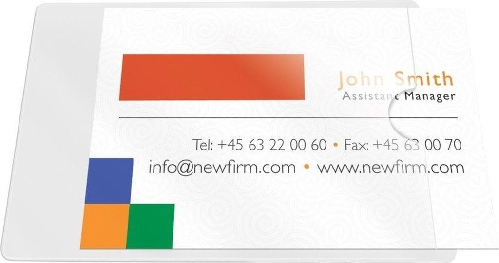 Visitenkartentasche 95x60mm selbstklebend kurze Seite offen VE=10x10 Stück