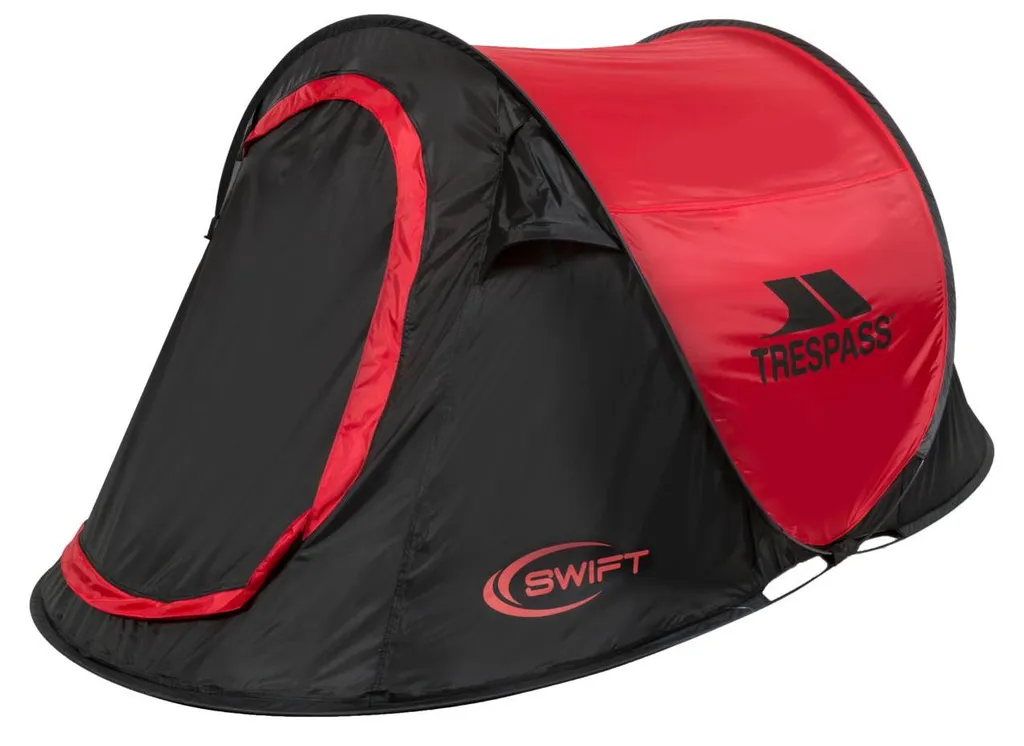 Tente Trespass Swift 2 Rouge - Fini les Galères de Montage en Camping